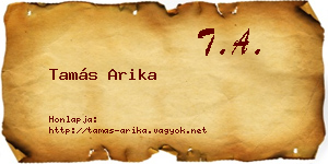 Tamás Arika névjegykártya